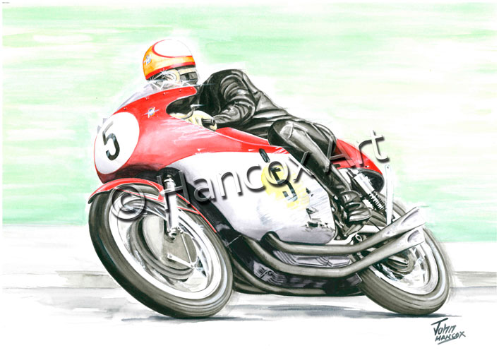 Mike Hailwood Giacomo Agostini Isle of Man TT Motorcycle Racing Birthday Card