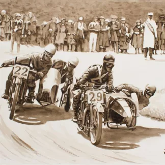 Sidecars at Ramsey Hairpin 1925